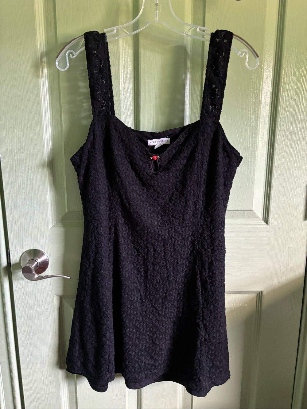 Aeropostale Black Lace-Texture Mini Dress